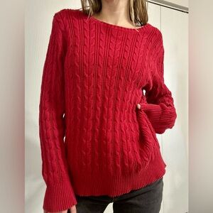 St. John's Bay Cable Knit Red Sweater
